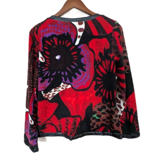 NWOT Minkas Artsy Stretch Knit Jacket Cardigan Size L - Picture 5 of 6